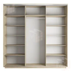 Шкаф-купе Оптим 3-х дверный  1 секция (Зеркало) 240 см. 1 штанга, 11 полок