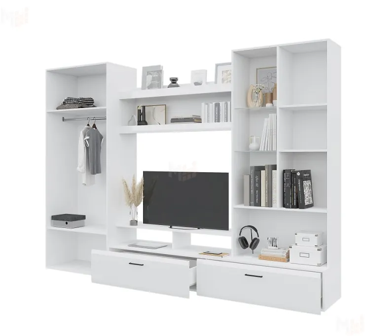 Гостиная Ненси-1 (белый/белый глянец)