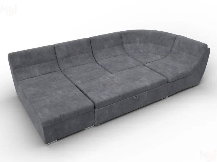 Диван П-образный модульный Холидей ( BRUT 16 темно-серый )