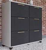 Обувница Копенгаген 6 ящиков (белый/серый графит) Обувница Копенгаген 6 ящиков (белый/серый графит)