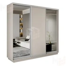 Шкаф-купе Экспресс трио 2 зеркала 2400 (Кашемир)
