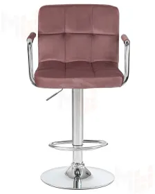Стул барный DOBRIN KRUGER ARM (пудрово-розовый велюр (MJ9-32))