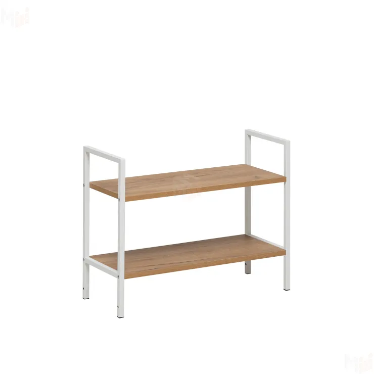 Стеллаж Leset Стилвуд 22 широкий, 2 полки (Белый/Дуб крафт золотой)