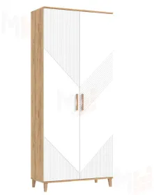 Шкаф Ирис для прихожей Браш Вайт/Дуб Крафт