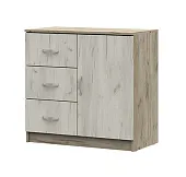 Комод с 3 ящиками и 1 створкой Басса КМ-553 М дуб крафт Комод с 3 ящиками и 1 створкой Басса КМ-553 М дуб крафт