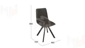Стул Хьюго К2 Черный муар, Велюр Confetti Stone