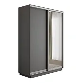 Шкаф-купе Оптим 2-х дверный 1 секция (ЛДСП, Зеркало) 140 см 1 штанга, 7 полок, 2 ящика