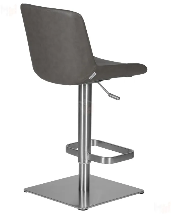 Стул барный DOBRIN ALDO (серый PU YP4, основание из нержавеющей стали)