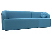 Диван прямой Лига-027 угол правый ( Амур голубой )