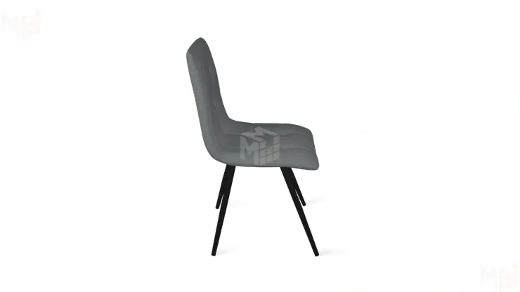 Стул Бруно (конус Т3) Черный муар матовый, Кожзам Серый