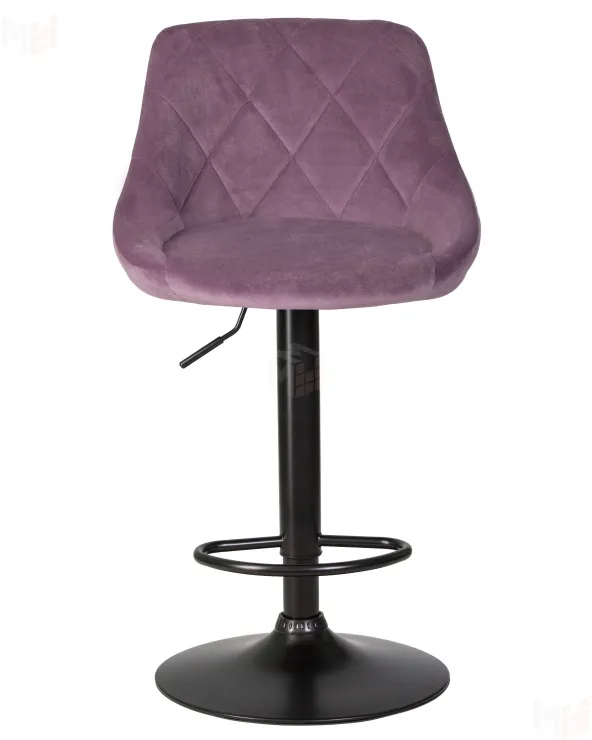 Стул барный DOBRIN LOGAN BLACK (пудрово-сиреневый велюр (MJ9-52))