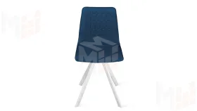 Стул Хьюго К2 Белый матовый, Велюр Confetti Blue