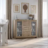 2.02.03.380.3 СИРИУС тумба 2 двери со стеклом и 3 ящика 117х95 сонома RU 2.02.03.380.3 СИРИУС тумба 2 двери со стеклом и 3 ящика 117х95 сонома RU