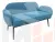 Диван прямой Лига-086 ( Амур 10 голубой )