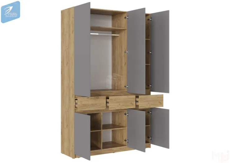 Прихожая Бостон со шкафом ШК-002 (серый шифер)