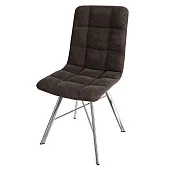 Стул Чили (велюр шоколад, ноги хром) Стул Чили (велюр шоколад, ноги хром)