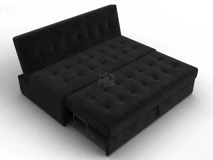 Диван прямой Лига-107 (160) ( SEVEN 35 черный )