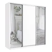 Шкаф-купе Экспресс трио 2 зеркала 1800 (белый)