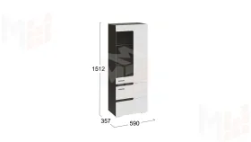 Шкаф для посуды Фьюжн - ТД-260.07.27 Белый глянец, Венге Линум