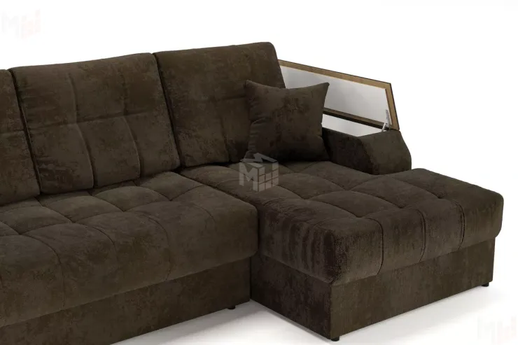 Угловой диван-кровать Лас-Вегас Коричневый правый 