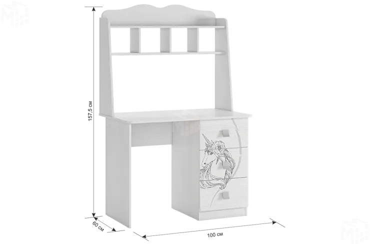 Стол  Фэнтези белый рамух