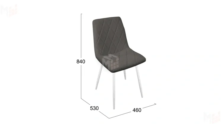 Стул Чили ромб СРП-052 Эмаль белый матовый Stone (серо-коричневый)