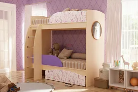 Двухъярусная кровать Омега 4А (МДФ) со шкафом Двухъярусная кровать Омега 4А (МДФ) со шкафом