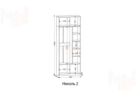 Шкаф 2-х створчатый Николь 2 Кашемир/Ручки-сатиновое золото