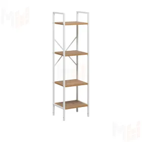 Стеллаж Leset Стилвуд 14 узкий, 4 полки (Белый/Дуб крафт золотой)