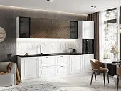 Кухня Престиж 3,0 компоновка №1 (Белый/Браш вайт/Прайм орех)