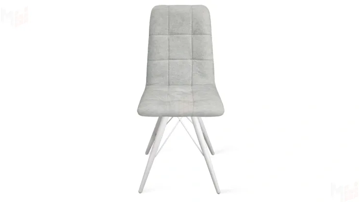 Стул Аспен К3 Белый матовый, Велюр Duna Silver