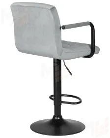Стул барный DOBRIN KRUGER ARM BLACK (серый велюр (MJ9-75))