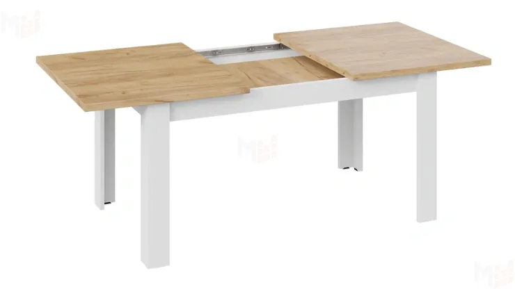 Стол обеденный Ванкувер тип 1  Белый, Дуб Крафт золотой