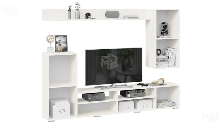 Гостиная Моретти Белый, Белый глянец