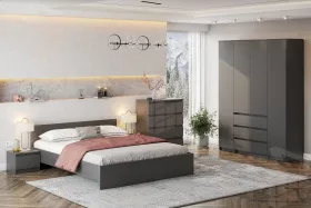 Кровать Денвер 1,6 Графит серый