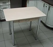 Стол прямоугольный с ящиком 900*600 (дуб сонома), ножки хром Стол прямоугольный с ящиком 900*600 (дуб сонома), ножки хром