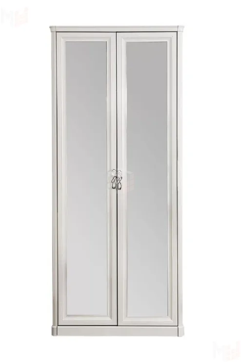 Шкаф Мишель 2-дверный с зеркалом белый матовый