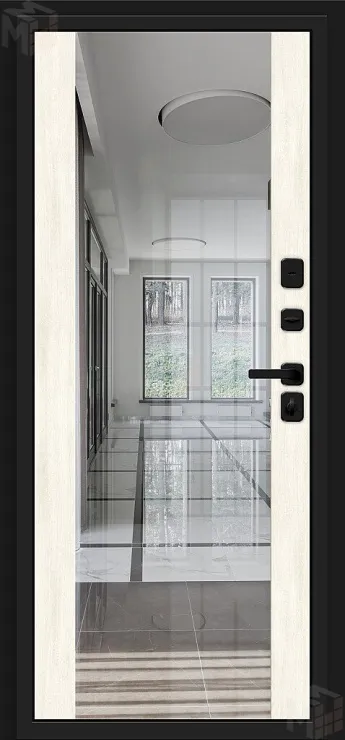 Входная металлическая дверь Лайнер-3 Total Black/Off-white