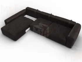 Диван угловой Лига-066 НПБ Лонг угол левый ( BRUT 17 коричневый )