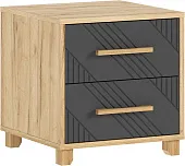 Ирис Тумбы прикроватные (2шт) (Браш Графит, Дуб Крафт) Ирис Тумбы прикроватные (2шт) (Браш Графит, Дуб Крафт)