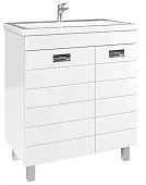 Тумба под умывальник "Elen 75" Cube c корзиной для белья Домино