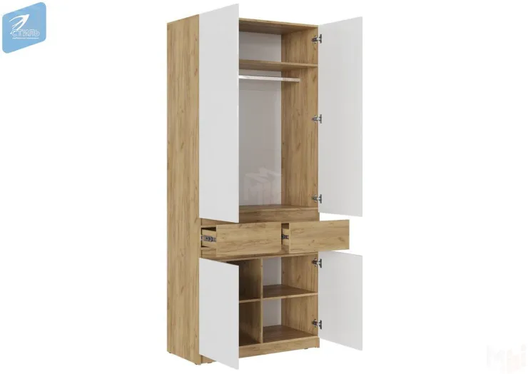 Шкаф Бостон ШК-001 (МДФ белый глянец)