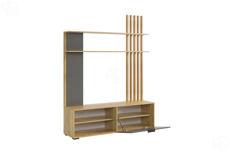 Стенка в гостиную Бери дуб крафт золотой/графит