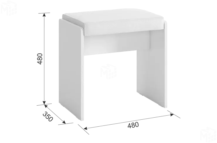 Пуф белый Гламур 