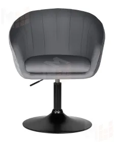 Кресло дизайнерское DOBRIN EDISON BLACK (серый велюр (1922-19))