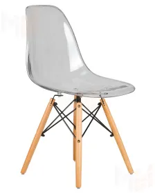 Стул обеденный DOBRIN DSW CASPER (ножки светлый бук, цвет прозрачный)