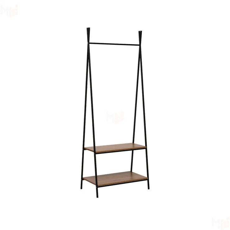 Вешалка гардеробная Leset Стилвуд 12 (Чёрный/Орех лион светлый)