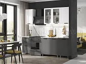 Кухня Монако 1,7 комп №1 Белый софт/Графит софт