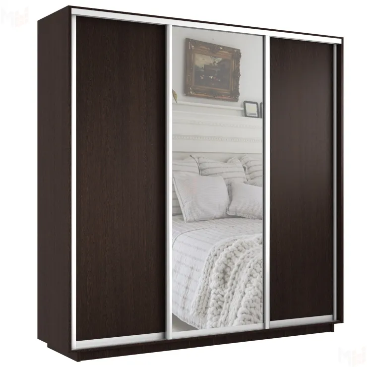 Шкаф-купе Экспресс трио 1 зеркало 2400 (венге)