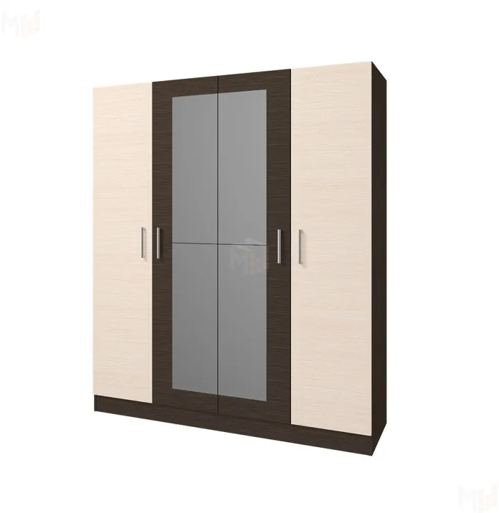 Шкаф Леси 4-х створчатый (венге/дуб молочный)